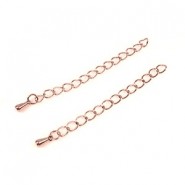 Metal extension chains 50mm with drop Rosé gold